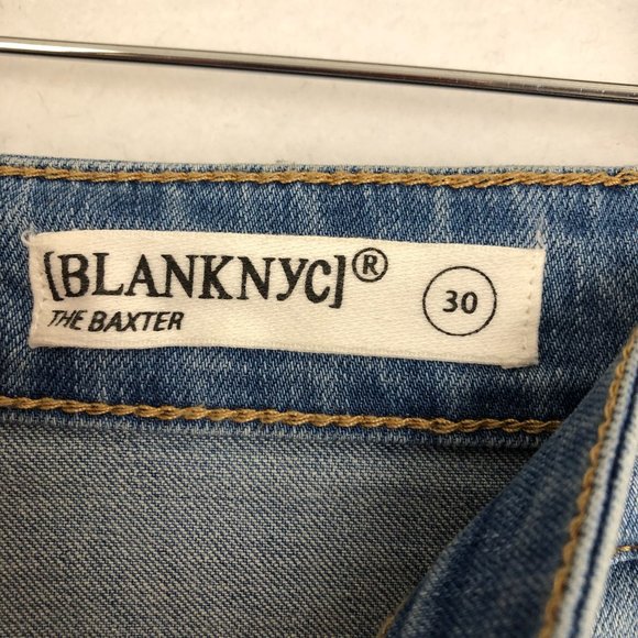 BlankNYC Women's Size 30 The Baxter Ribcage Straight Leg High-Rise Blue Jeans - Picture 11 of 15